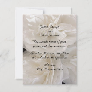 White Paper Floral Wedding Invitation