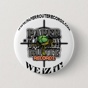 White Paper Route Recordz - We iZ iT! Button! 6 Cm Round Badge