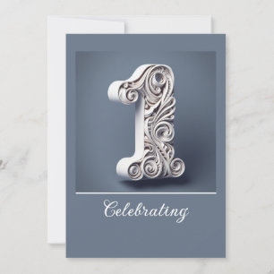 WHITE PAPER SCROLL ONE YEAR WEDDING ANNIVERSARY INVITATION