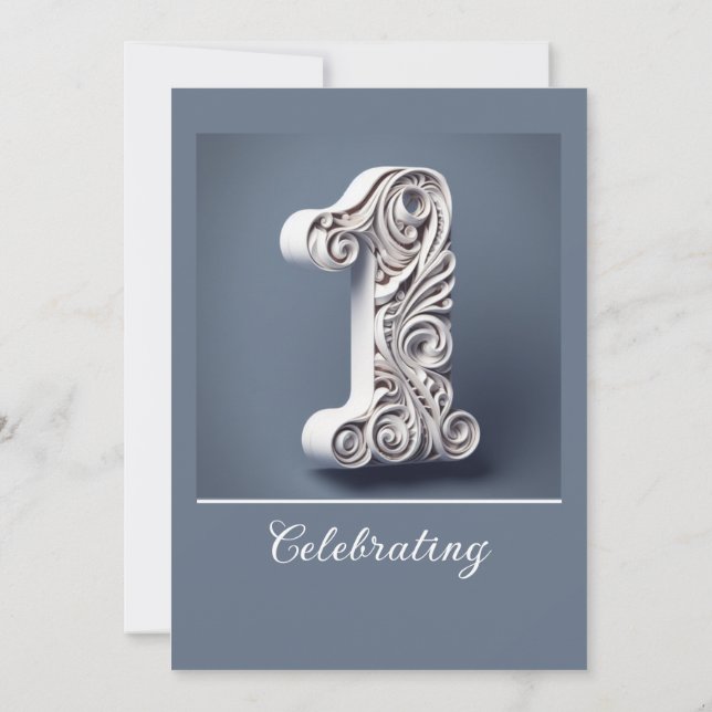 WHITE PAPER SCROLL ONE YEAR WEDDING ANNIVERSARY INVITATION (Back)