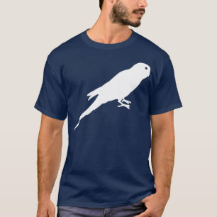 White Parakeet Bird Silhouette T-Shirt