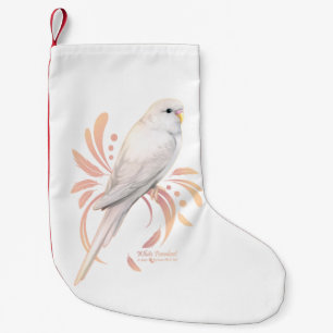 White Parakeet Small Christmas Stocking