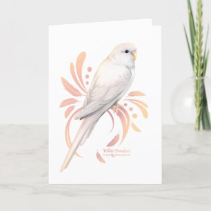 White Parakeet Thank You Card