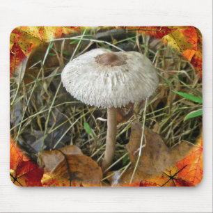 White Parasol Mushroom Coordinating Items Mouse Mat