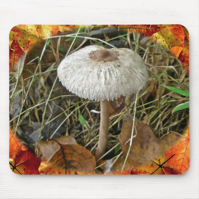 White Parasol Mushroom Coordinating Items Mouse Mat (Front)