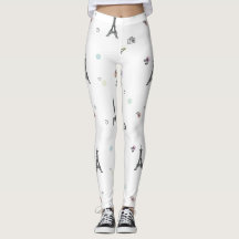 White Paris France Eiffel Tower Pattern