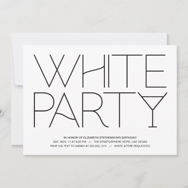 White Party Invitation (Front)