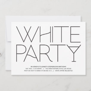 White Party Invitation