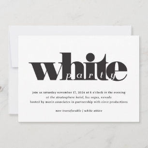 White Party Invitation