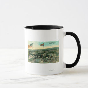 White Pass with Russian and American Flags Mug