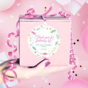 White Pastel Butterfly Girl’s Garden Favour Label