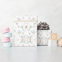 White Pastel Sage & Beige Vintage Christmas 
