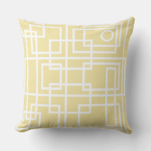 White Path on Light Parmesan Yellow Cushion