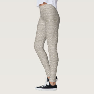 white pattern leggings