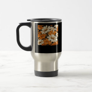 white pattern - whimsigoth cottagecore wildflowers travel mug