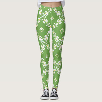 white patterns east cute beautiful green girls leggings