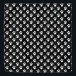 White Paw Pattern On DIY Background Colour Bandana<br><div class="desc">Pet Bandanna. Featuring a stylish dog paw pattern on a black background. The black background colour can be changed to any colour you like. ⭐99% of my designs in my store are done in layers. This makes it easy for you to resize and move the graphics and text around so...</div>