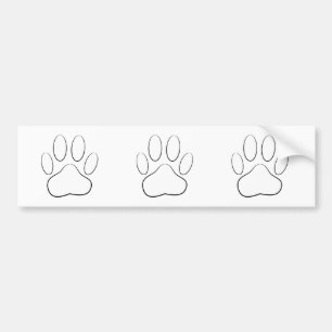 White Paw Print Bumper Sticker