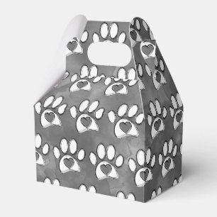 White Paw Print Custom Watercolor Custom Text Favour Box