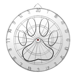 White Paw Print Dartboard
