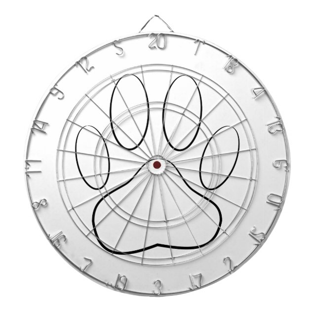 White Paw Print Dartboard (Front)
