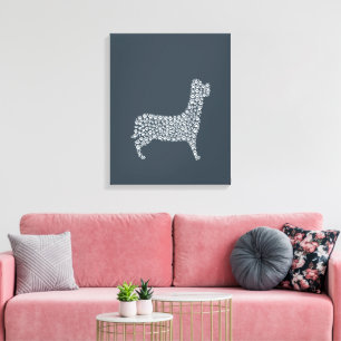 White Paw Print Dog Silhouette