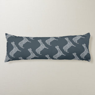 White Paw Print Dog Silhouette Body Cushion