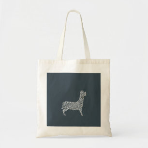 White Paw Print Dog Silhouette Tote Bag