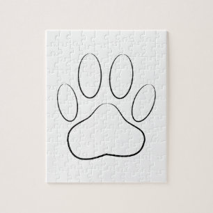 White Paw Print Jigsaw Puzzle