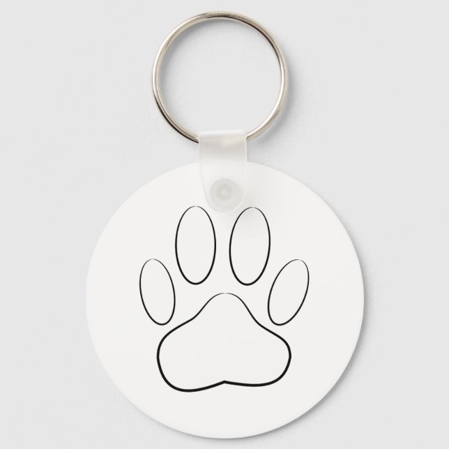 White Paw Print Key Ring (Front)