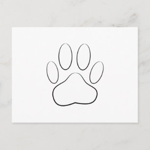 White Paw Print Postcard