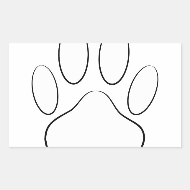 White Paw Print Rectangular Sticker (Front)