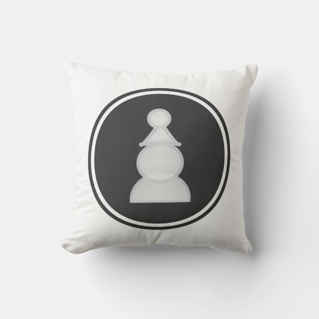 White Pawn Chess Cushion (Front)