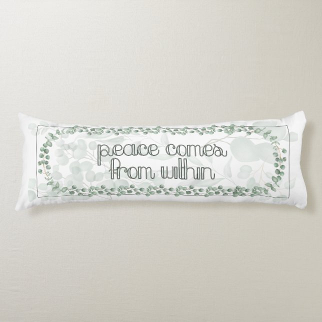 White Peace Comes Eucalyptus Body Pillow (Front)
