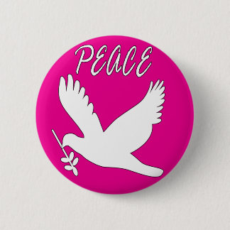 white peace dove button