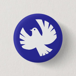 White Peace Dove Symbol 3 Cm Round Badge