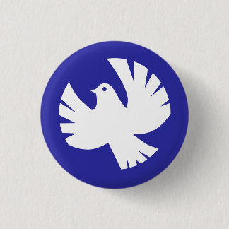 White Peace Dove Symbol 3 Cm Round Badge