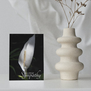 White Peace Lily Floral Sympathy Card