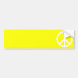 White Peace Sign Bumper Sticker