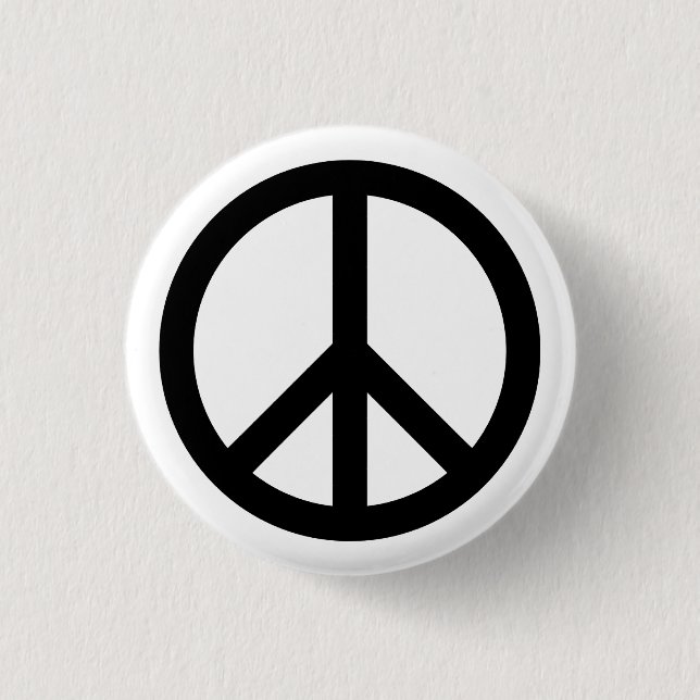 White Peace Symbol Button (Front)
