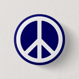 White Peace Symbol Button