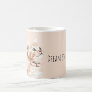 White Peach Cat Coffee Mug