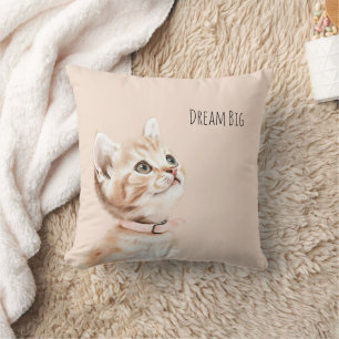 White Peach Cat Cushion