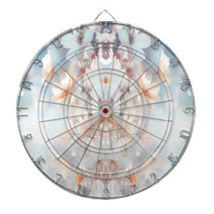 White Peach Floral Dartboard