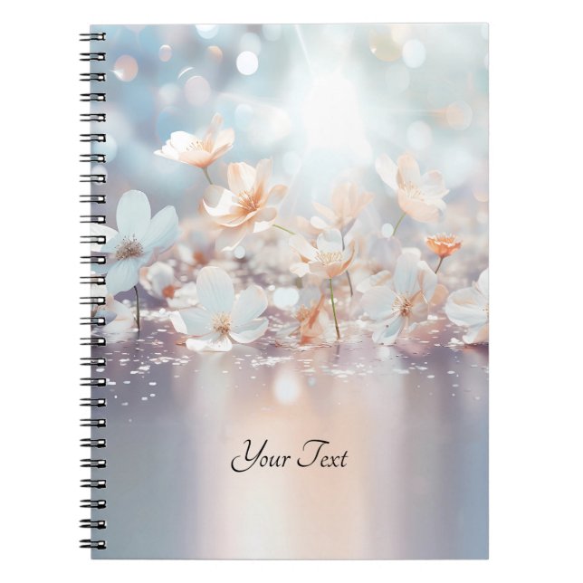 White Peach Floral Notebook (Front)
