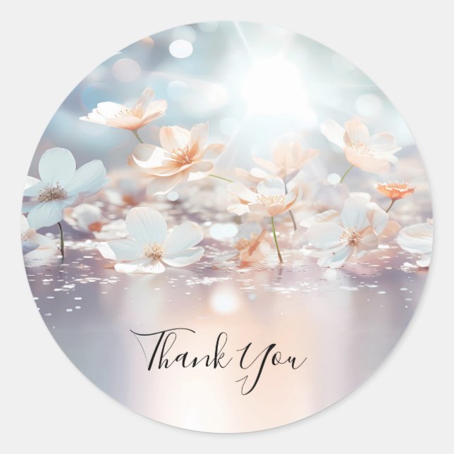 White Peach Floral Sticker (Front)