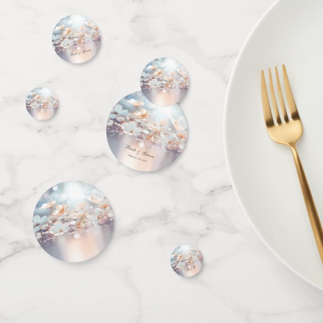 White Peach Floral Table Confetti (Group)