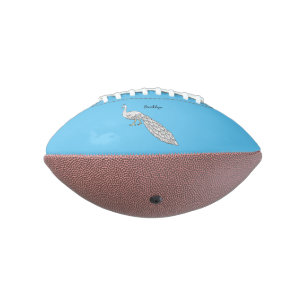 White peacock bird cartoon illustration  american football