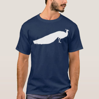 White Peacock Bird Design T-Shirt
