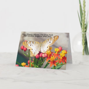 White Peacock Irish Blessing Greeting Card